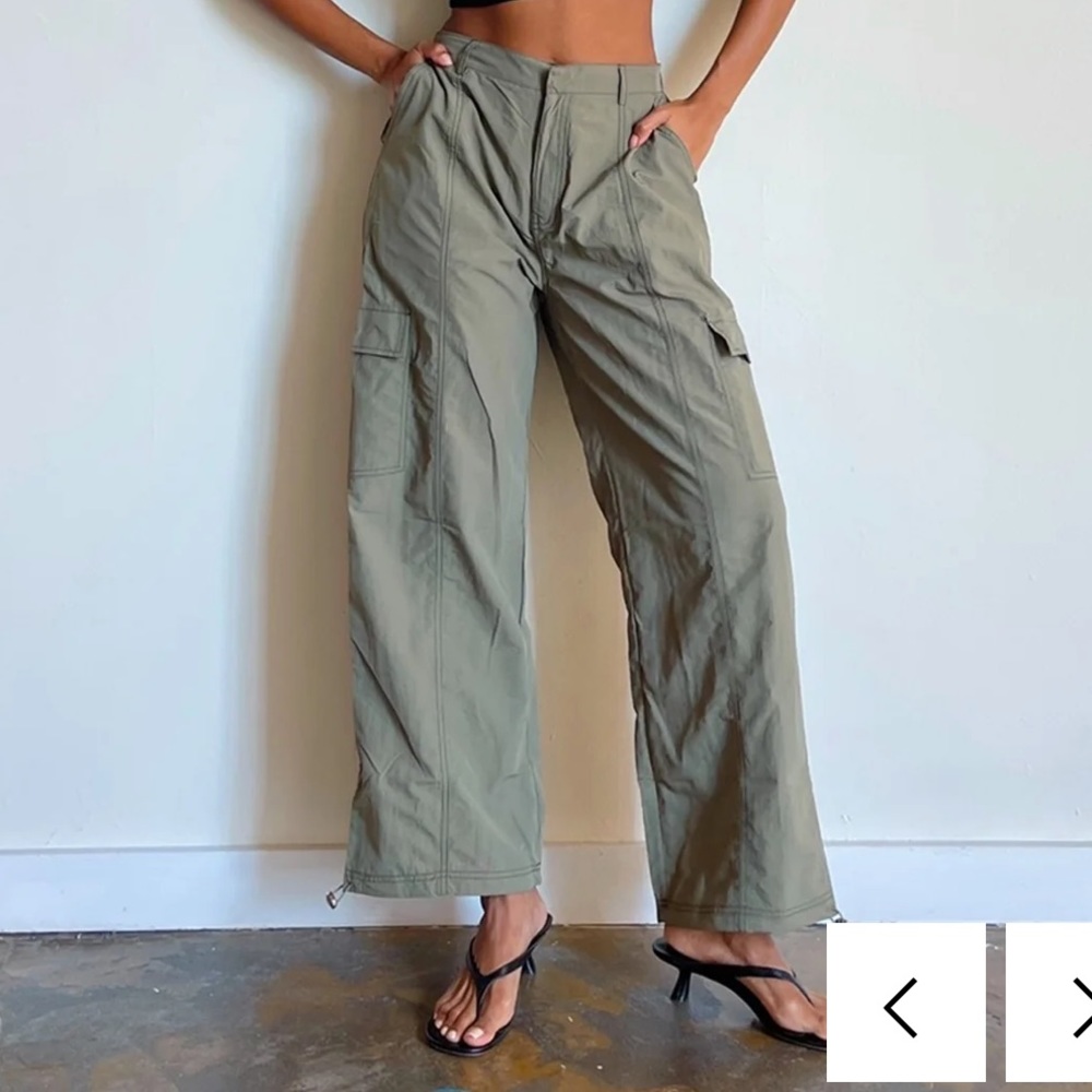 Olive Parachute Pants